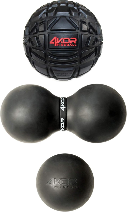 4KOR Massage Balls for Trigger Point Therapy - Myofascial Release Ball - Muscle Relief for Back, Neck, Shoulder, Foot Pain - Fitness Massage Balls for Mobility - Deep Tissue Release Ball
