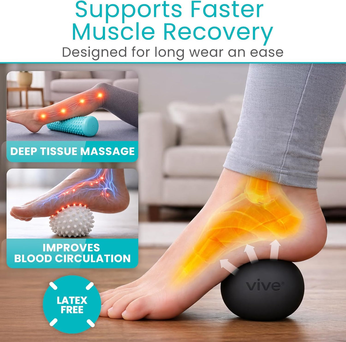 Massage Ball Set (4 Piece) - Plantar Fasciitis Relief Foot Pain Hot