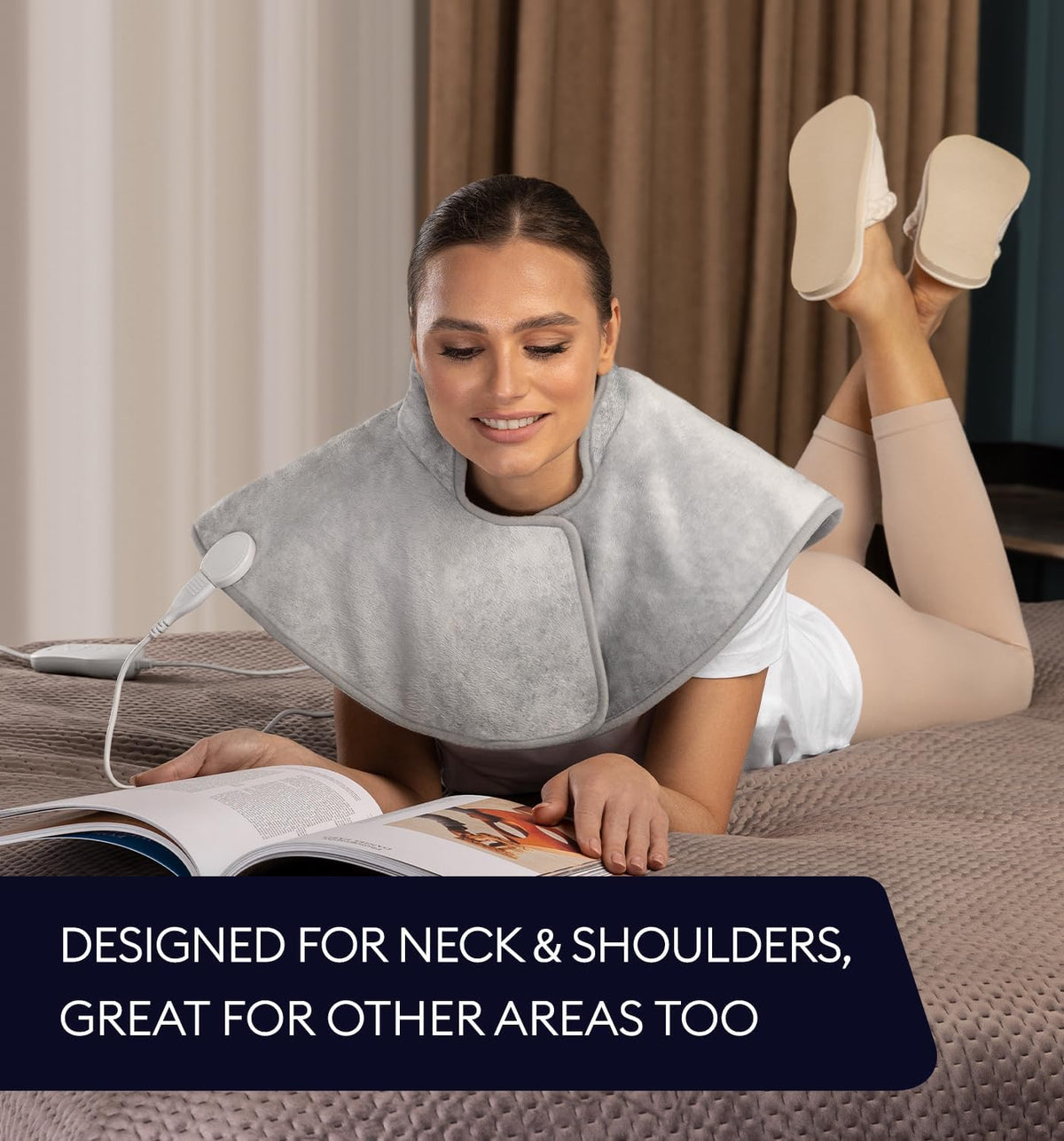 Luxurious Electric Throw Blanket for Neck and Shoulders - 22"x24" Heated Pad with 6 Heat Settings and Auto Shut-Off for Ultimate Pain Relief