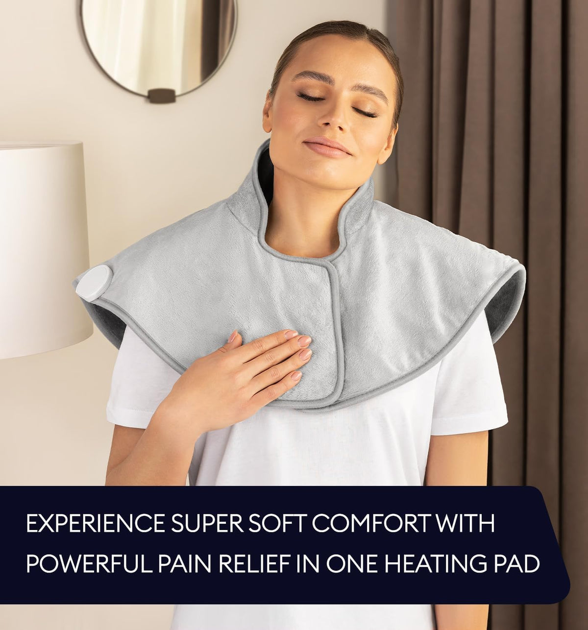 Luxurious Electric Throw Blanket for Neck and Shoulders - 22"x24" Heated Pad with 6 Heat Settings and Auto Shut-Off for Ultimate Pain Relief