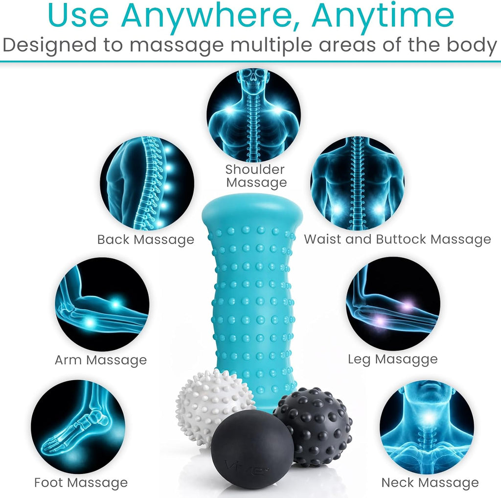 Massage Ball Set (4 Piece) - Plantar Fasciitis Relief Foot Pain Hot