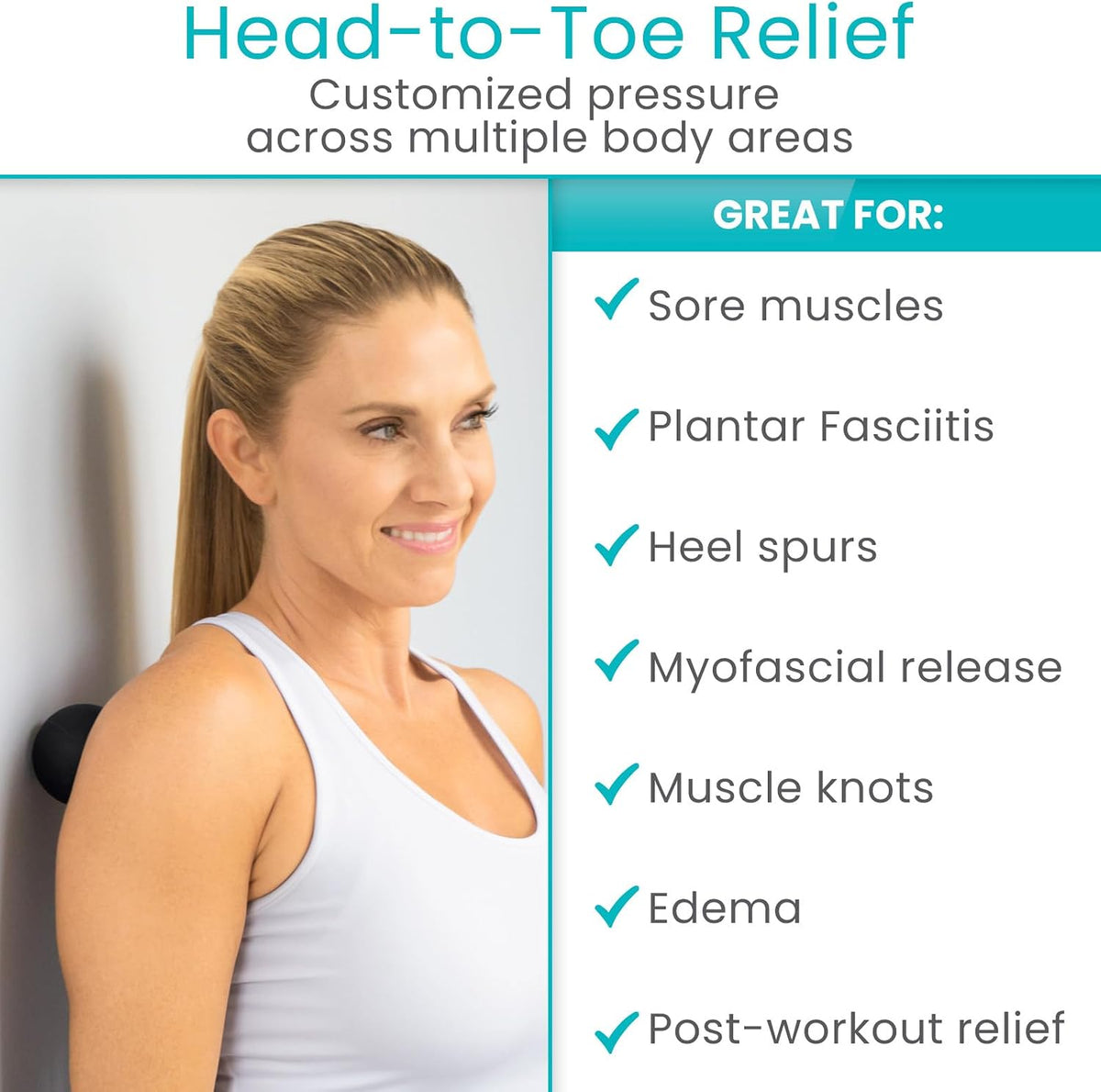 Massage Ball Set (4 Piece) - Plantar Fasciitis Relief Foot Pain Hot