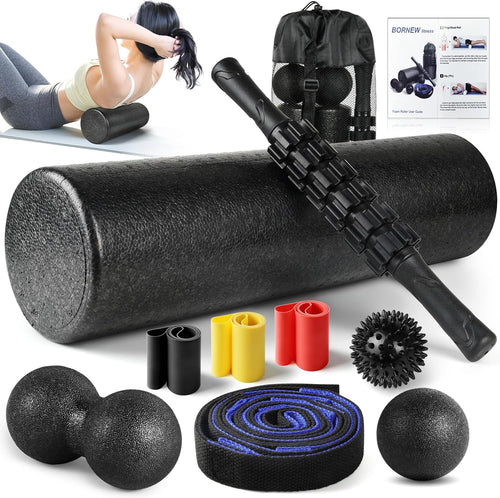Ultimate 7-in-1 Foam Roller Set for Deep Tissue Muscle Relief - Perfect for Back and Full Body Recovery