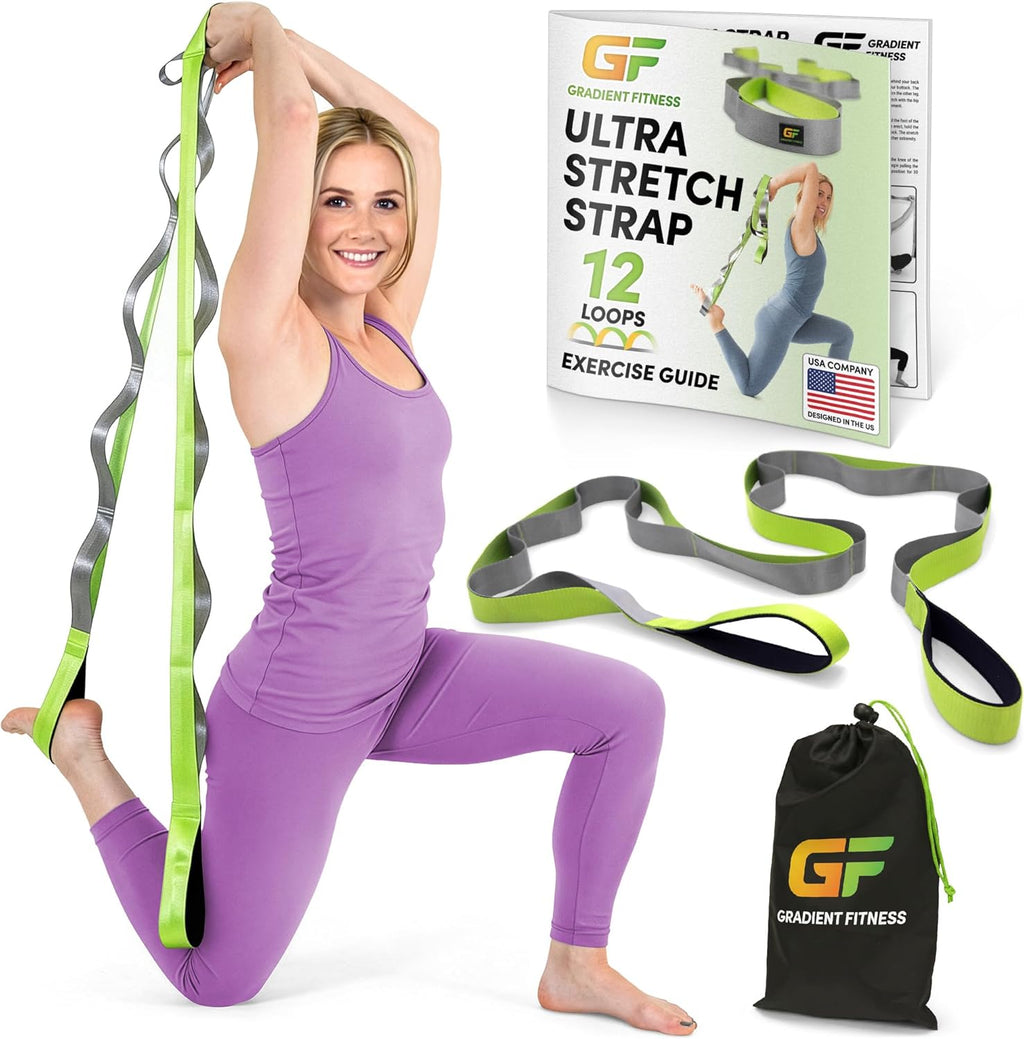 Elevate Your Flexibility: 8 Ft Physical Therapy Yoga Stretch Strap with 12 Comfort Loops