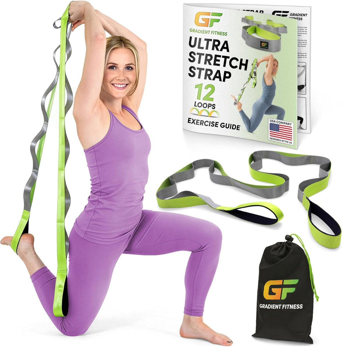 Elevate Your Flexibility: 8 Ft Physical Therapy Yoga Stretch Strap with 12 Comfort Loops