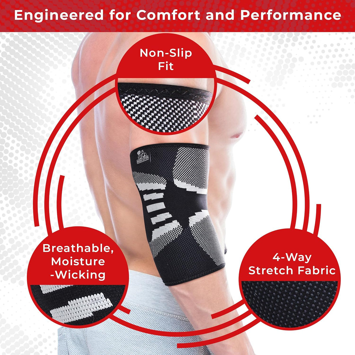 Elbow Compression Sleeves for Weightlifting and Fitness