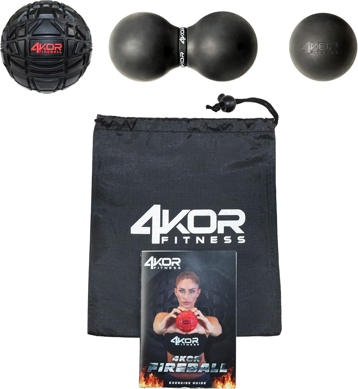 4KOR Massage Balls for Trigger Point Therapy - Myofascial Release Ball - Muscle Relief for Back, Neck, Shoulder, Foot Pain - Fitness Massage Balls for Mobility - Deep Tissue Release Ball