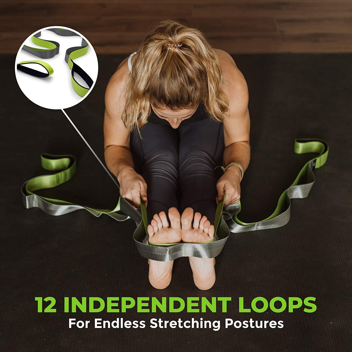 Elevate Your Flexibility: 8 Ft Physical Therapy Yoga Stretch Strap with 12 Comfort Loops