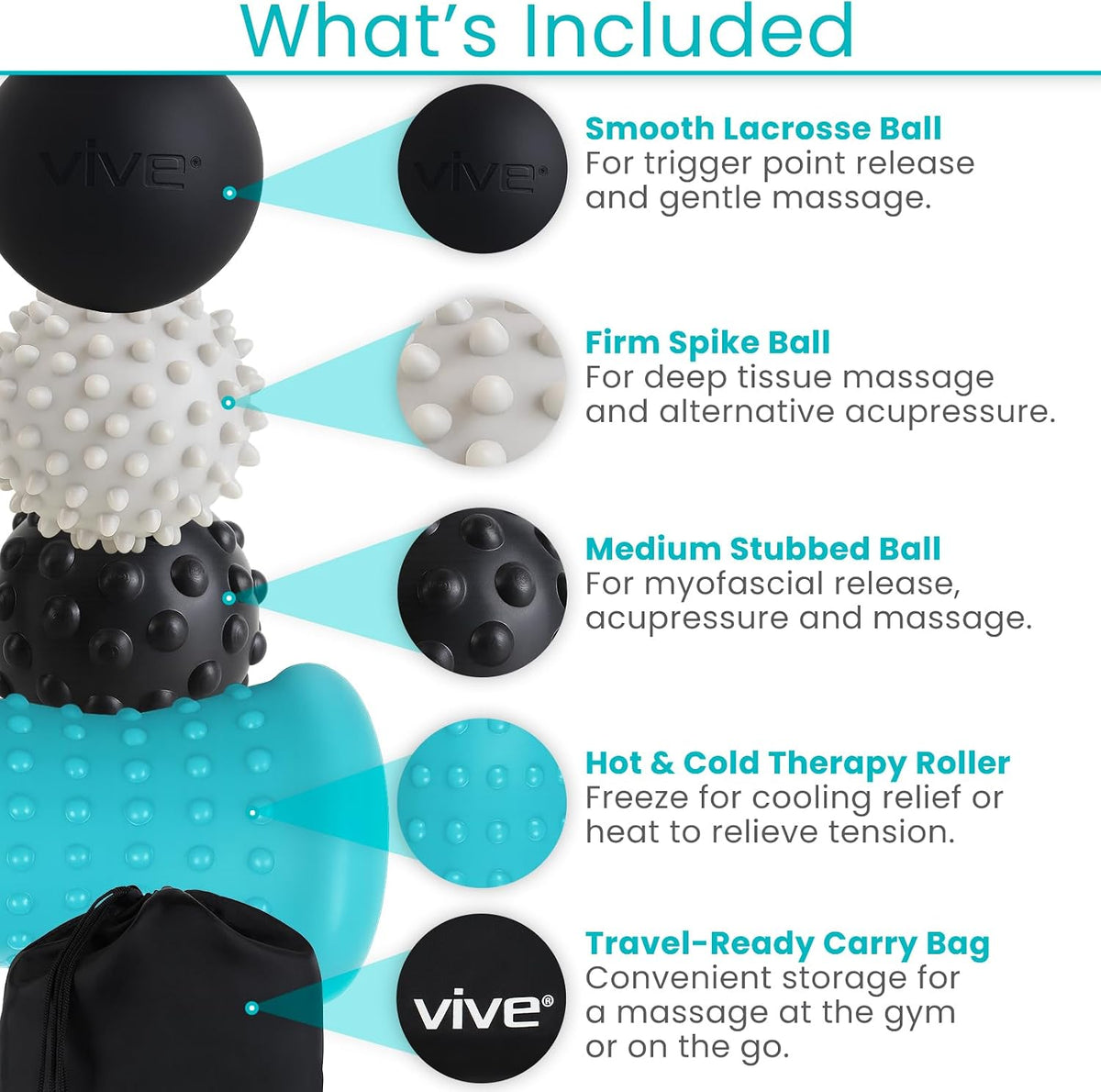 Massage Ball Set (4 Piece) - Plantar Fasciitis Relief Foot Pain Hot