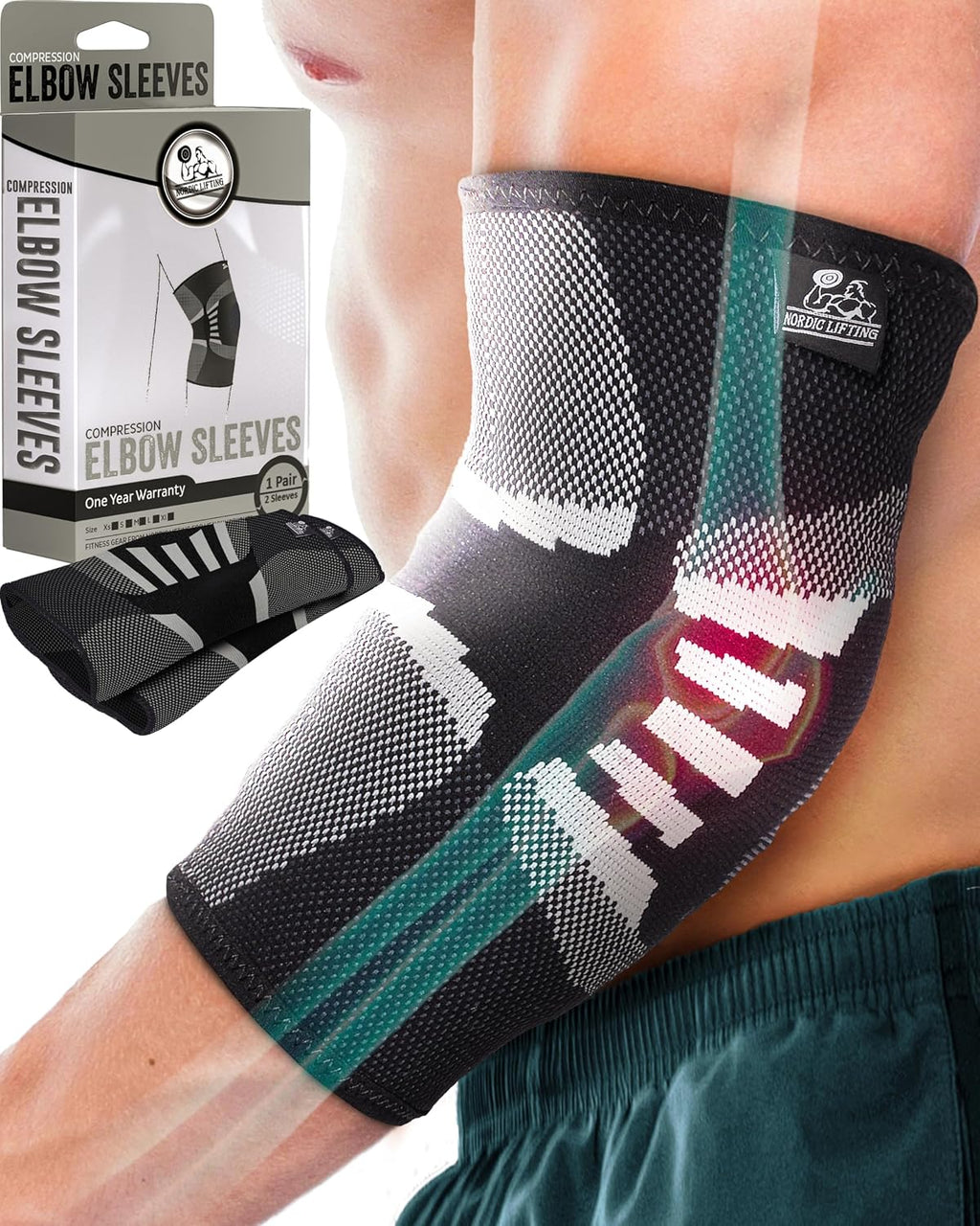 Elbow Compression Sleeves for Weightlifting and Fitness