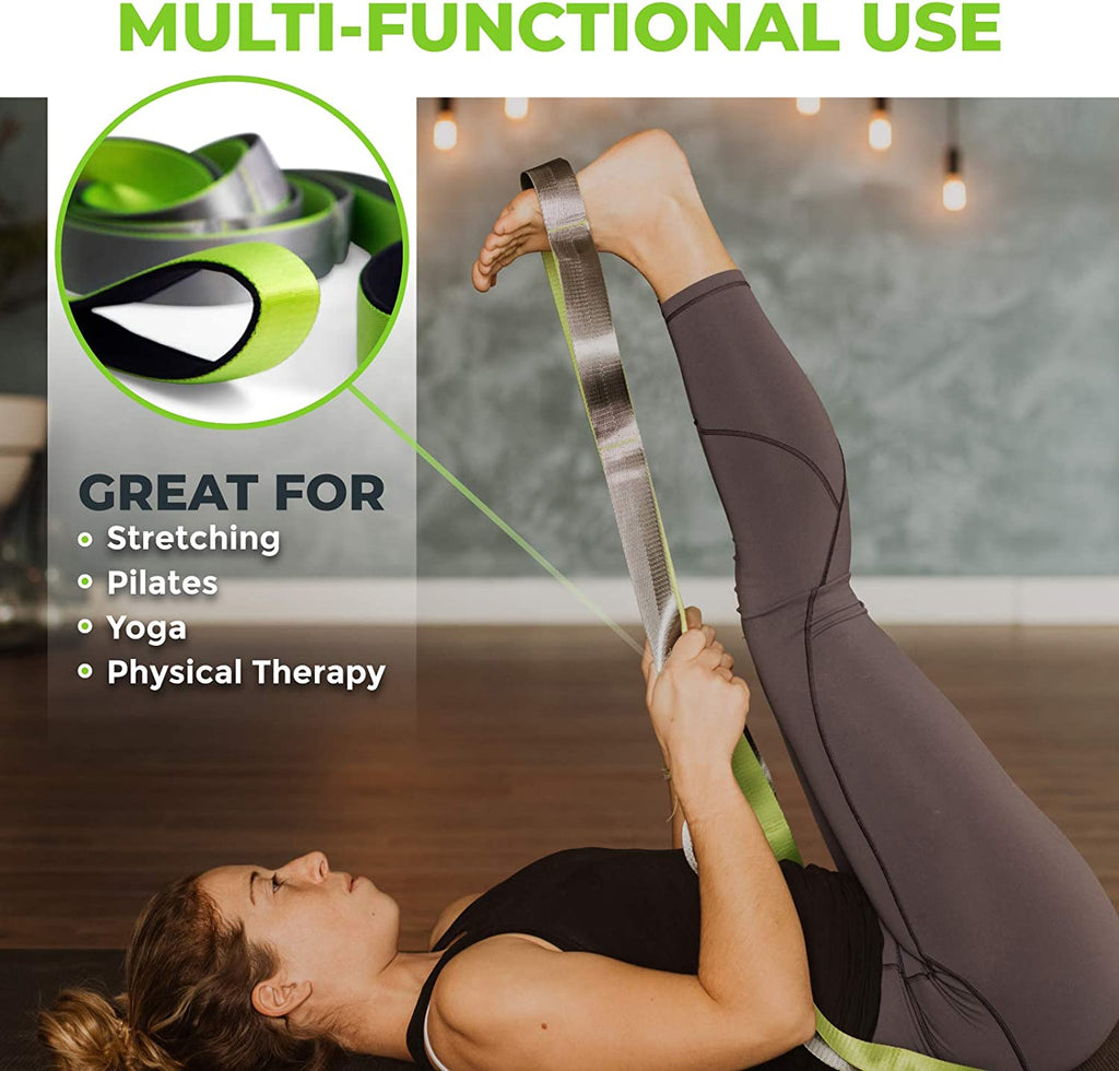 Elevate Your Flexibility: 8 Ft Physical Therapy Yoga Stretch Strap with 12 Comfort Loops