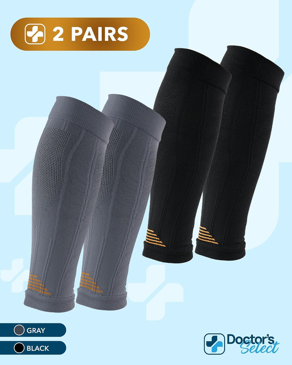 2 Pairs Copper Calf Compression Sleeve - Leg Compression Sleeves for Women & Men, Shin Splint Relief